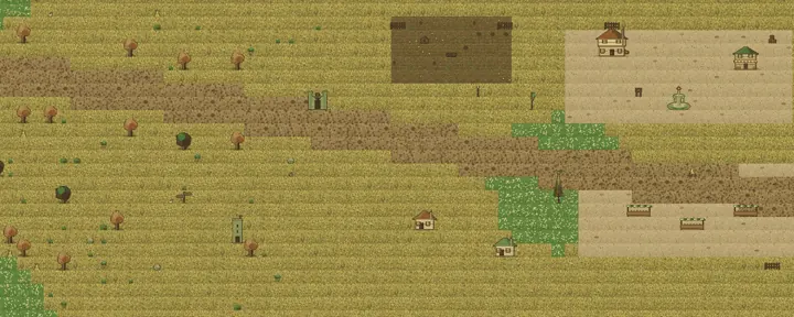 The golden fields and eastbound road through Gilded Vale