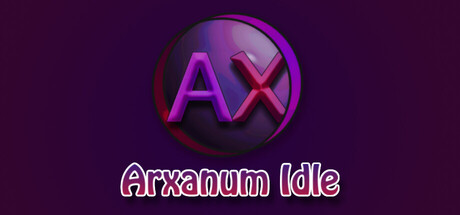 The Arxanum Idle logo, a purple circular "AX" emblem above the game's name on a dark violet background