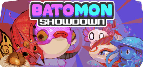 Batomon Showdown logo art with four creature designs