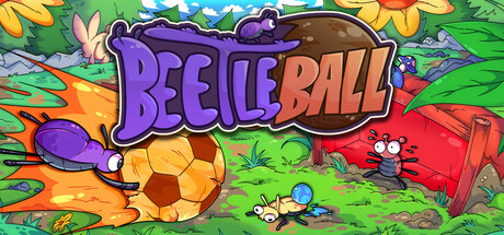 Beetleball title art showing two beetles and a dungball soccer ball