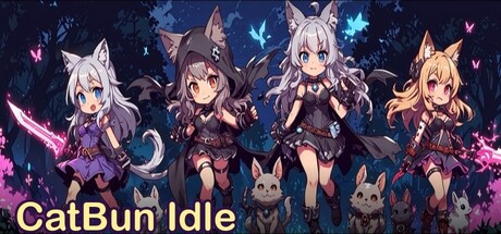 CatBun Idle key art featuring the catgirl and bunny girl companion cast