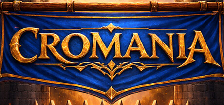 Cromania key art: a mage and an armoured knight face off with crossed swords over an illustrated map, under the tagline \"Forge your hero. Conquer the map.\"
