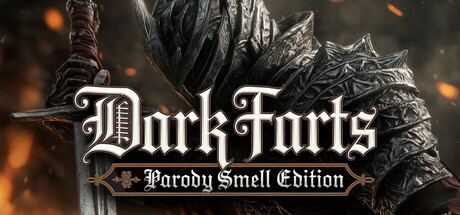 Title art for Dark Farts: Parody Smell Edition showing an armored Souls-like knight