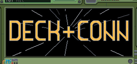 Pixel-art title logo for Deck & Conn against a starburst backdrop