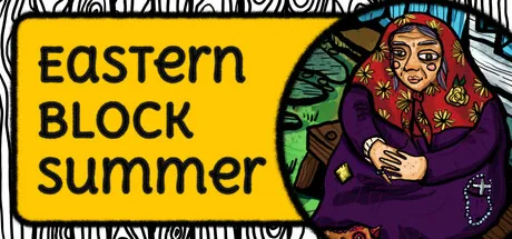 A hand-drawn black and white illustration slowly turning to color as objects are found in Eastern Block Summer