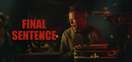 A player sits at a typewriter with a revolver aimed at their head in Final Sentence
