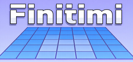 Finitimi title art over an empty blue grid board