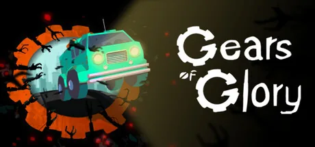 A van speeding past defensive towers while robots approach in Gears of Glory