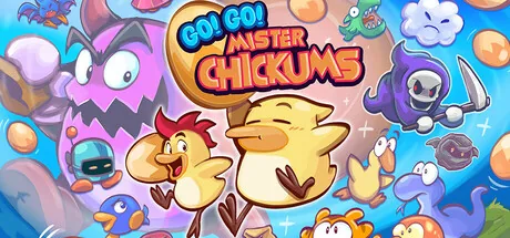 Mister Chickums collecting eggs in a single-screen arcade level