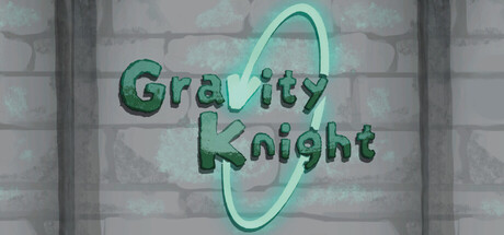 Hand-drawn Gravity Knight logo with a glowing teal gravity-flip ring behind the title text