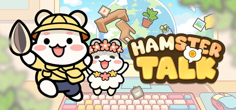 Hamster Talk key art showing two costumed hamster characters in front of a desktop scene