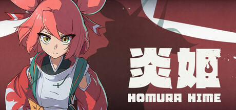 Homura Hime key art showing the red-haired exorcist beside the game's Japanese and English logo