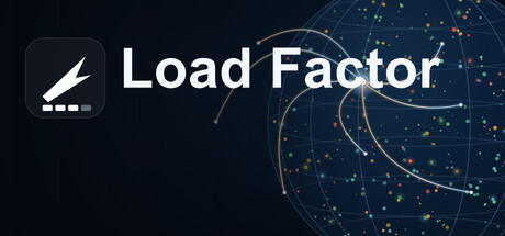 Load Factor logo beside a stylized globe with route lines converging on connection points