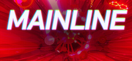 The MAINLINE logo rendered over a bursting red bloodstream backdrop