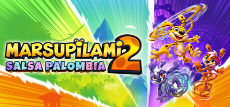Key art showing the three Marsupilami characters dancing through a jungle scene with the Mummy Queen looming behind