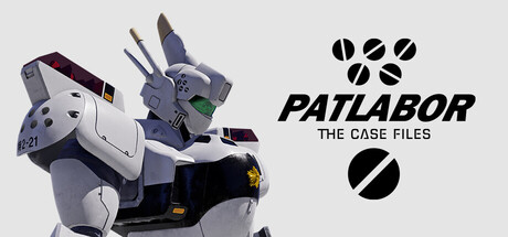 A police-marked Ingram Labor mech shown from the shoulders up beside the PATLABOR the Case Files logo