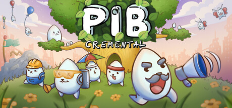 Pibcremental key art showing a small band of Pibble creatures marching beneath a giant tree, with the game's logo overlaid