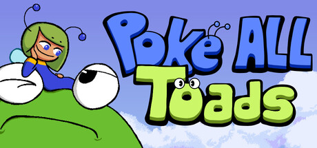Title art showing a fairy riding a giant wide-eyed toad beside the Poke ALL Toads logo