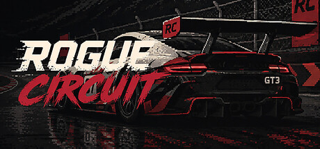Rogue Circuit key art showing the rear of a red-and-black GT3 race car on a track