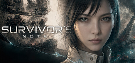 Key art for Survivor's Notes showing Bai Yuan's face over a war-torn cityscape