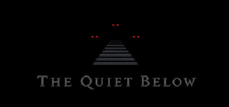 The game's title text below a descending stone staircase rendered in ASCII, with two pairs of glowing red eyes watching from the darkness at the top