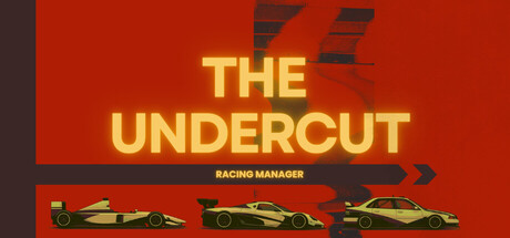 Key art for The Undercut Racing Manager showing an early-90s style open-wheel race car on track