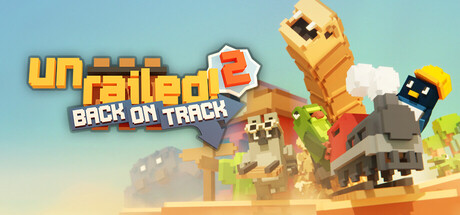 Key art for Unrailed 2: Back on Track showing the crew riding their train