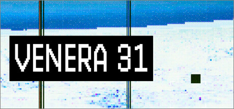 The VENERA 31 logo over a glitched, datamoshed blue-and-white VHS-style horizon shot