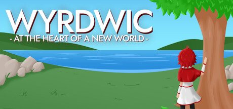 Logo art showing a red-haired guild member gazing out at a lake beside a large tree