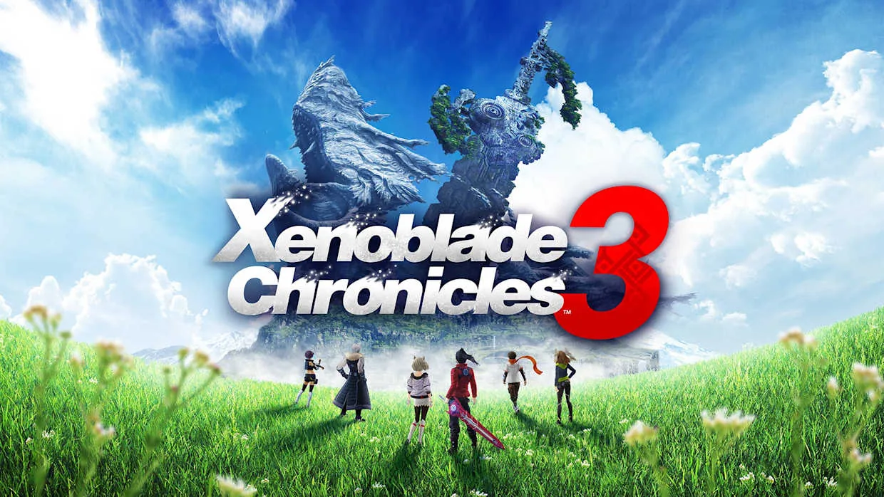 Key art for Xenoblade Chronicles 3 showing the game's cast