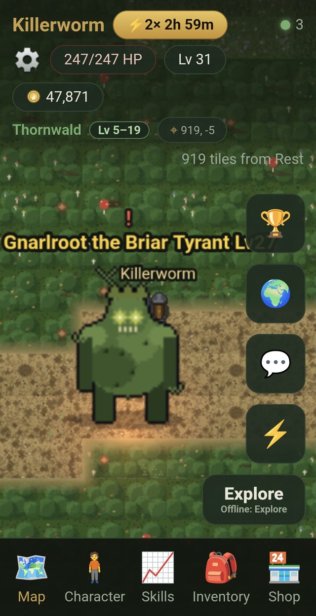 Boss fight against Gnarlroot the Briar Tyrant